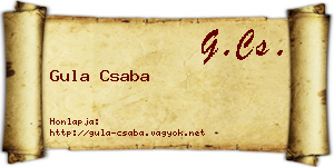 Gula Csaba névjegykártya